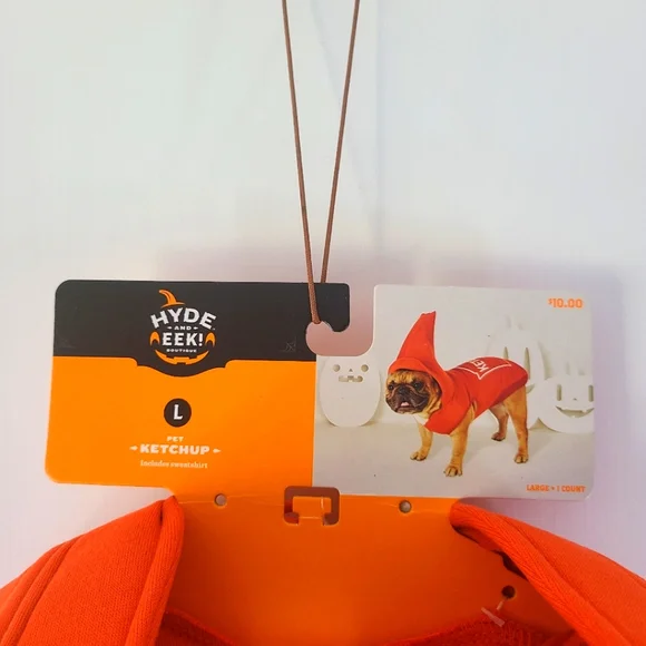 Ketchup Bottle Dog Costume Halloween Dress Up Cosplay Party Size Large L LG NEWB - Picture 1 of 4